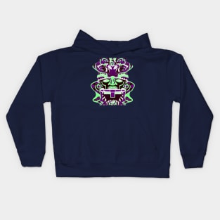 olmec totem in robot pattern ecopop Kids Hoodie